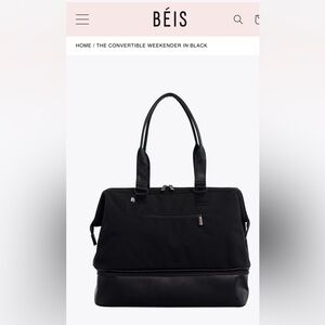 Beis Convertible Weekender bag in black brand new with tags NWT